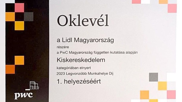 Ismét a Lidl lett az Év Legvonzóbb Munkahelye szektorában