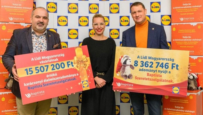 Lidl: közel 24 millió forintnyi adományt kapnak a rászorulók