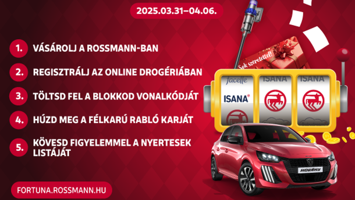 Fortuna a Rossmannban: a fődíj egy Peugeot 208