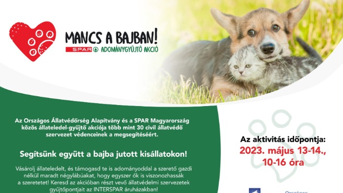 Harmadszor rendez országos állateledel-gyűjtést a SPAR