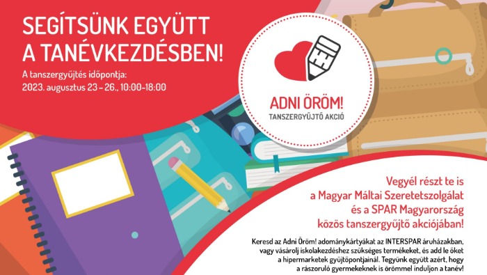Tanszergyűjtő akcióval teszi könnyebbé az iskolakezdést a SPAR