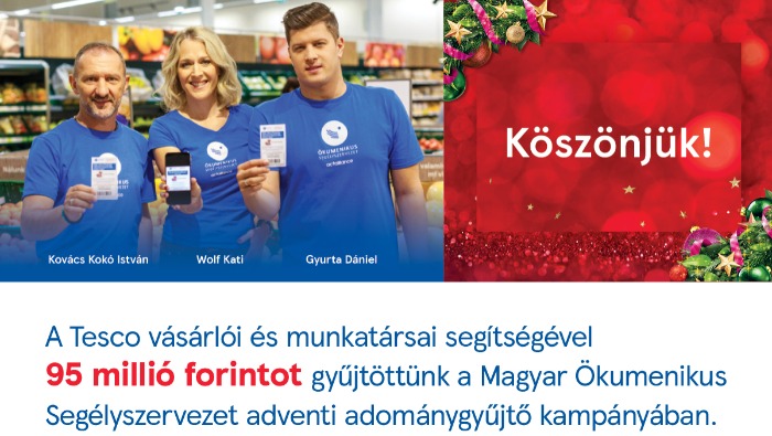 95 millió forint segítség másfél hónap alatt a Tescótól