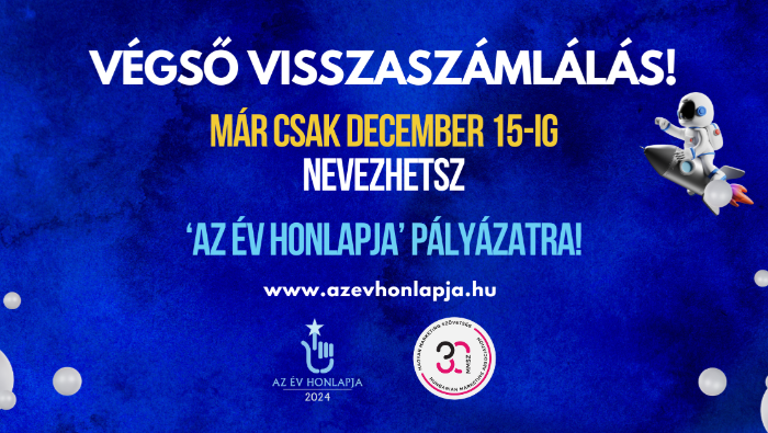 ’Az Év Honlapja’ pályázat - végső visszaszámlálás indul!