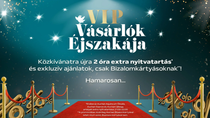 Zárás után extra vásárlási lehetőséggel várja törzsvásárlóit az Auchan